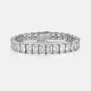 Made To Order S925 Moissanite Emerald Cut Tennis Bracelet