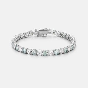 Blue & White Moissanite Tennis Chain Or Bracelet