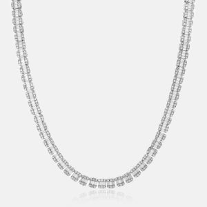 S925 Moissanite 6mm Baguette Tennis Chain