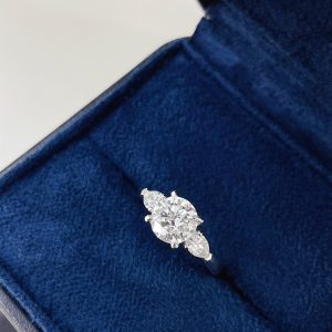 S925&Moissanite double teardrop ring