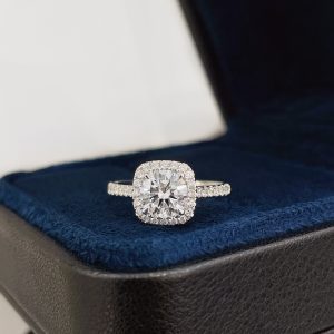 S925&Moissanite Round Diamond Bezel Ring