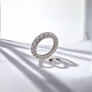 S925&Moissanite Round Diamond Woven Full Circle Ring