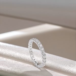 S925&Moissanite Round Diamond Full Circle Ring