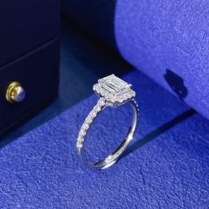 S925&Moissanite Emerald Sugar Stone Ring
