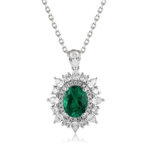 S925&Moissanite Emerald Necklace
