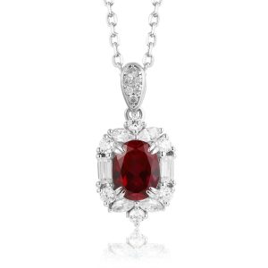 S925&Moissanite Ruby Necklace