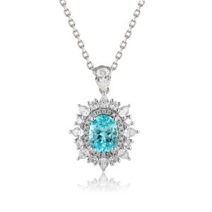 S925&Moissanite Paraiba Necklace