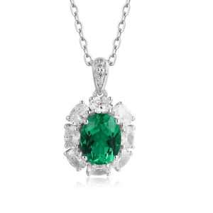 S925&Moissanite Emerald Necklace