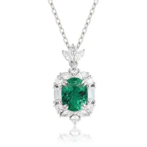 S925&Moissanite Emerald Necklace