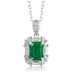 S925&Moissanite Emerald Necklace